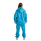 Women Sky Blue Melton Plain Hoodies set