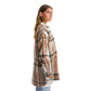 Women Vintage Checkered plaid jacket green shrimp Striped
