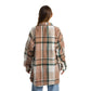 Women Vintage Checkered plaid jacket green shrimp Striped