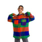 Women Vintage plaid Jacket blue orange green