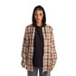 Women hoodie Checkered plaid Jacket orange brown