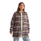 Women plaid jacket wavy Purple, Beige line
