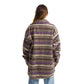 Women plaid jacket wavy Purple, Beige line