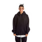 Women Black Heavy Melton Hoodie