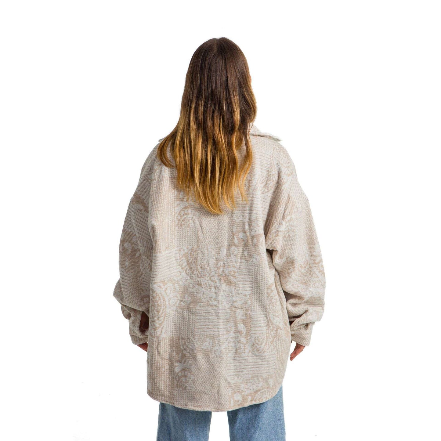 Women’s heavy Long-sleeve shirt Oversized Biege Various designs