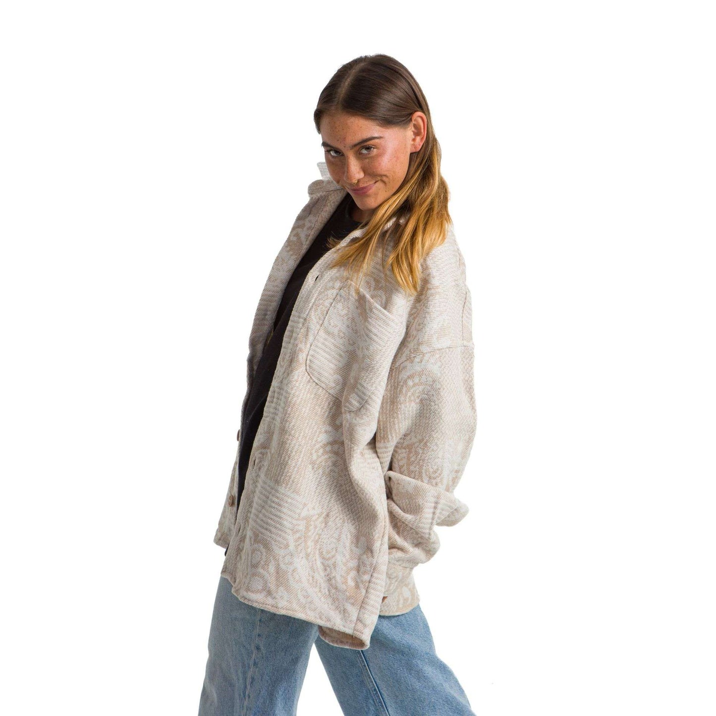 Women’s heavy Long-sleeve shirt Oversized Biege Various designs