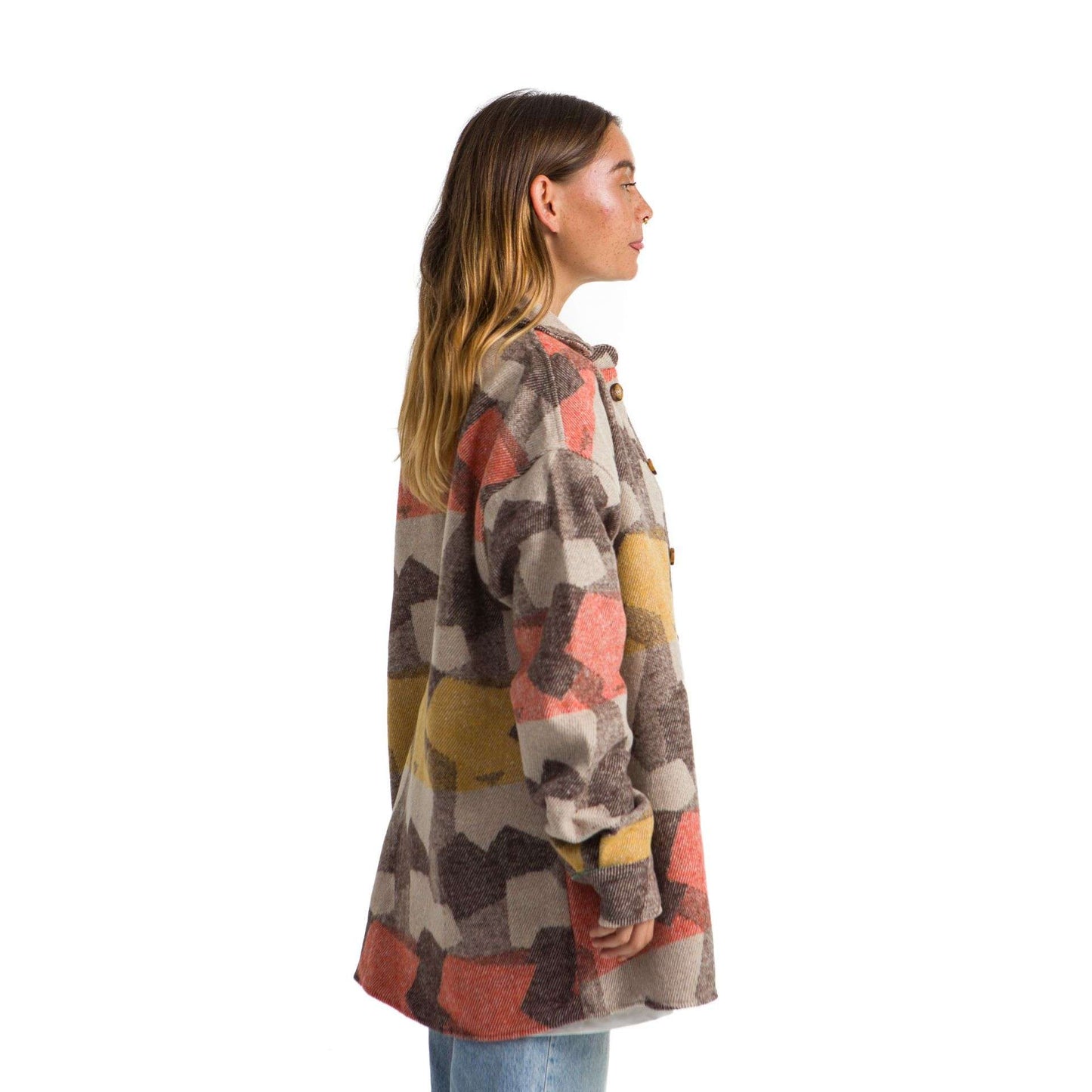Women’s heavy Long-sleeve shirt Oversized Designed yellow orange