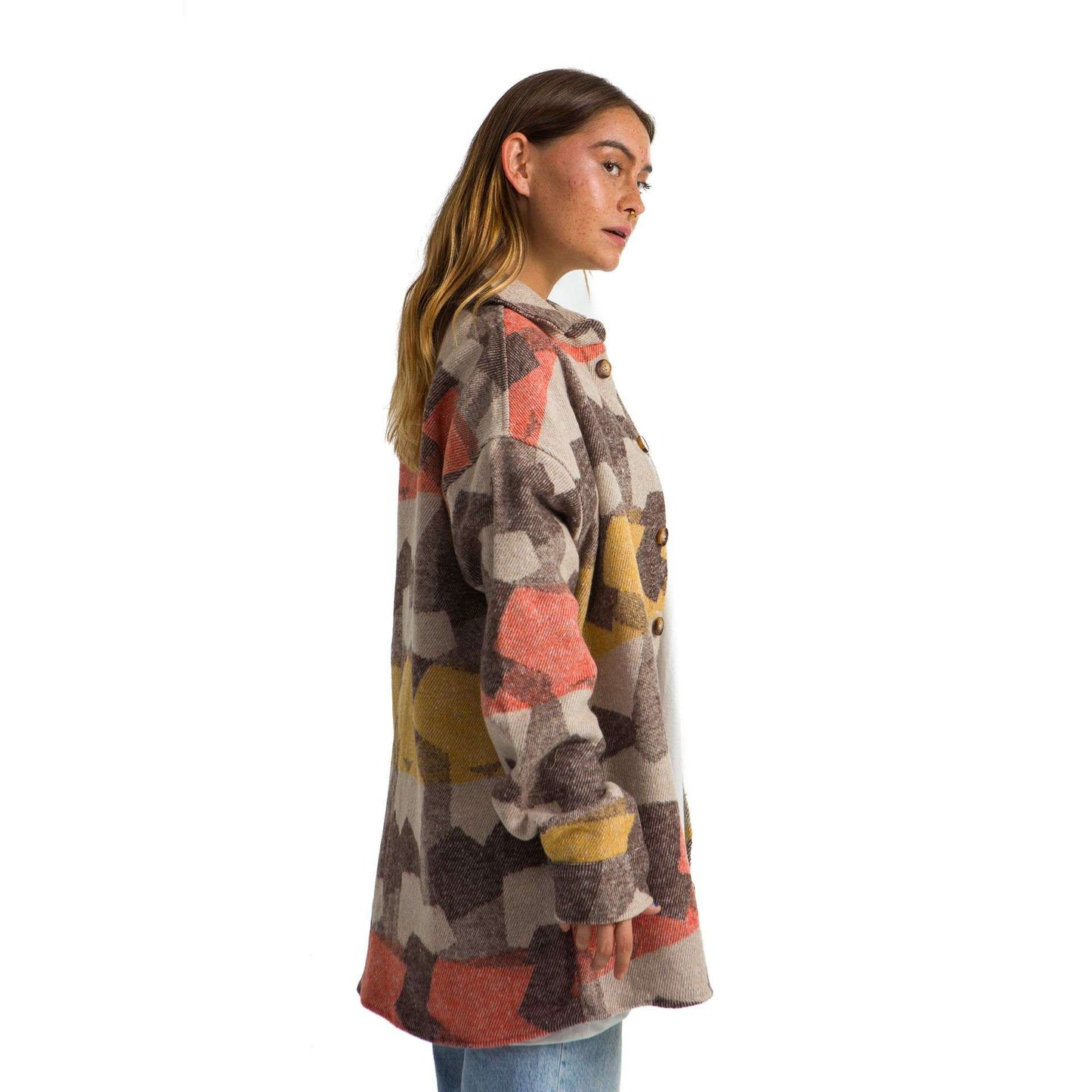 Women’s heavy Long-sleeve shirt Oversized Designed yellow orange