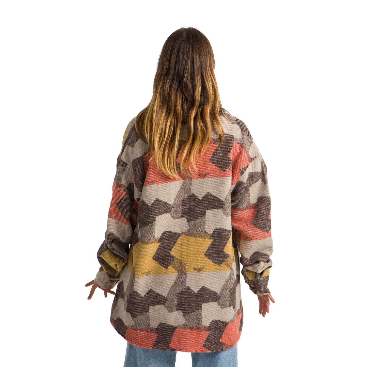Women’s heavy Long-sleeve shirt Oversized Designed yellow orange