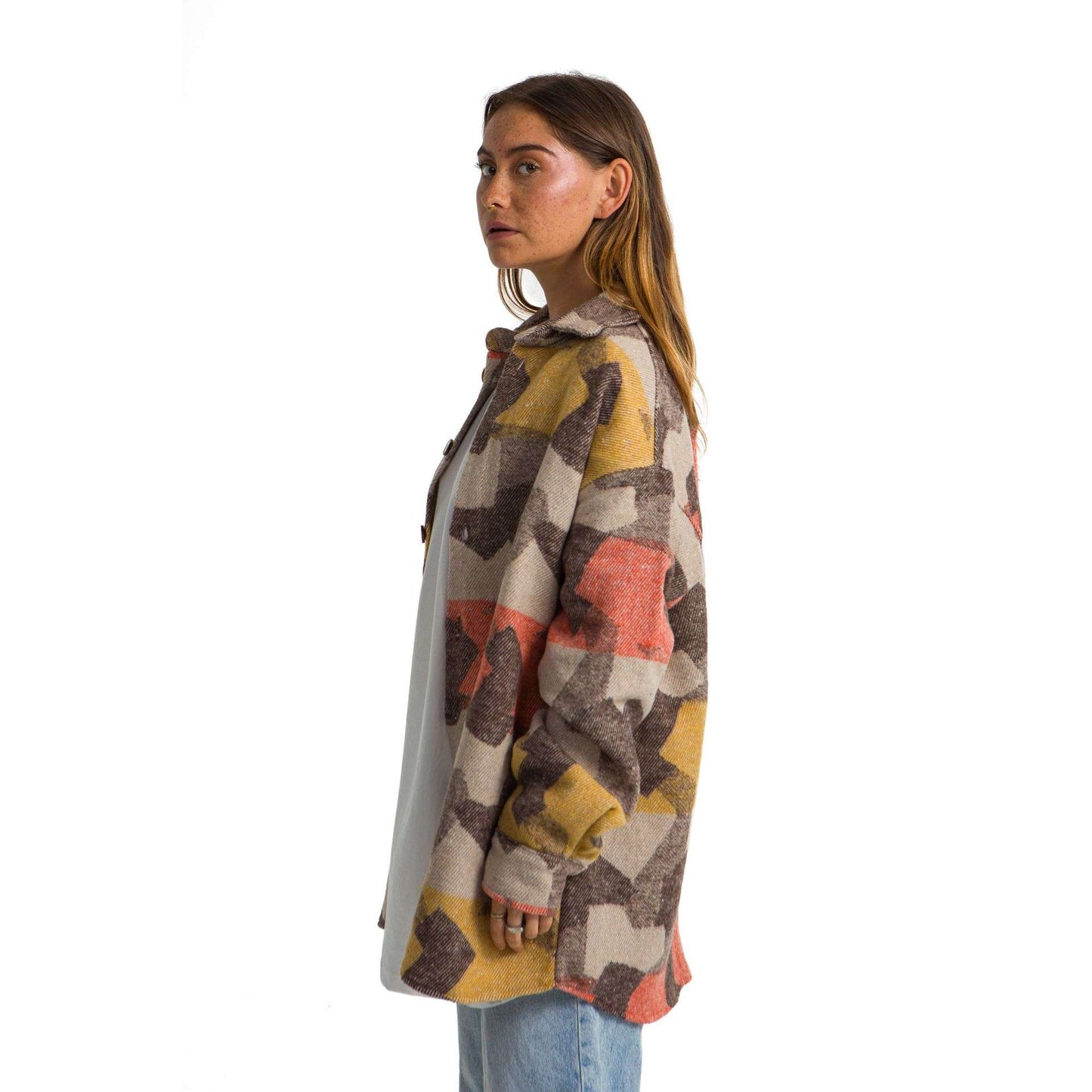 Women’s heavy Long-sleeve shirt Oversized Designed yellow orange
