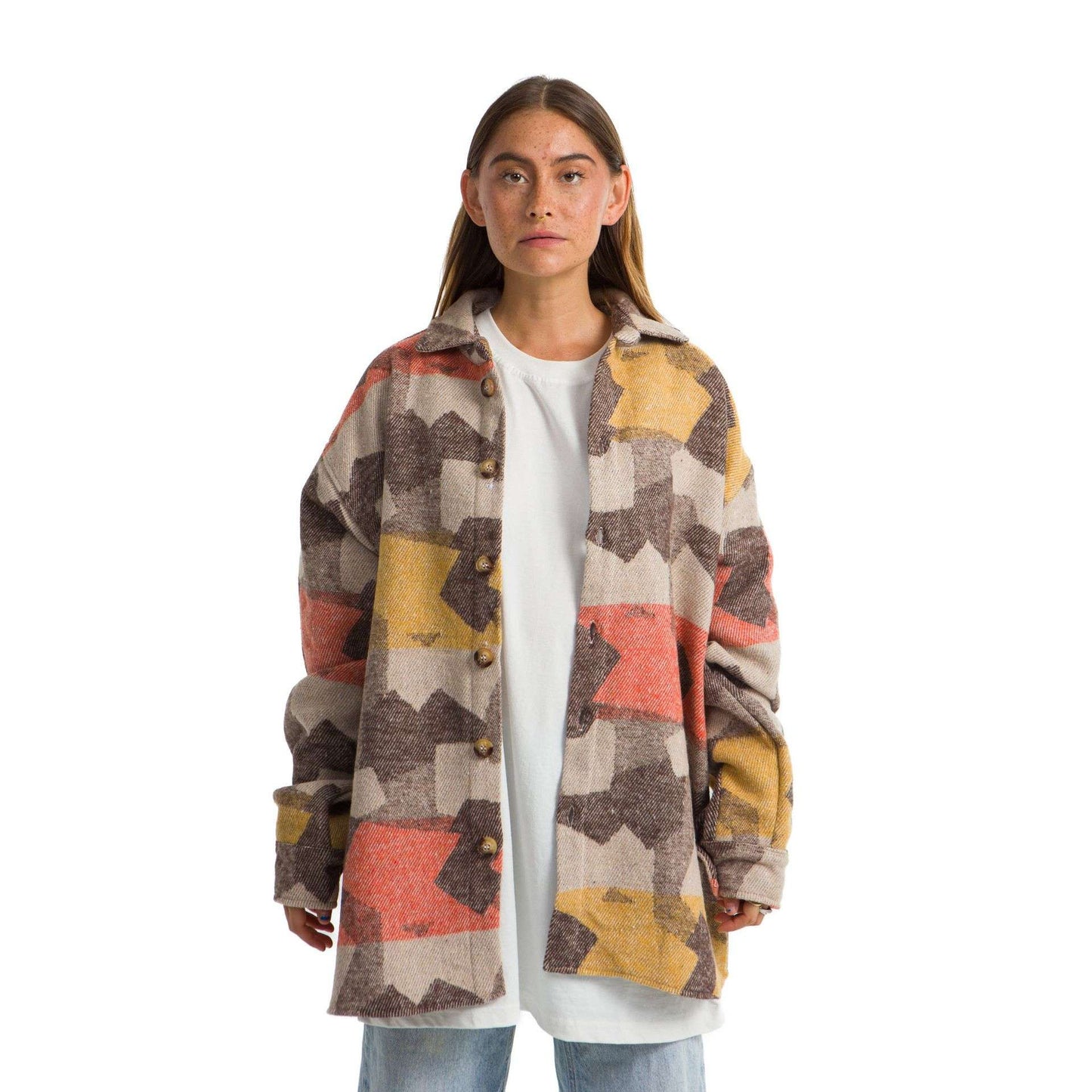 Women’s heavy Long-sleeve shirt Oversized Designed yellow orange