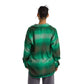 Women`s heavy Long-sleeve shirt Oversized Green neon wide striped