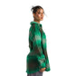 Women`s heavy Long-sleeve shirt Oversized Green neon wide striped