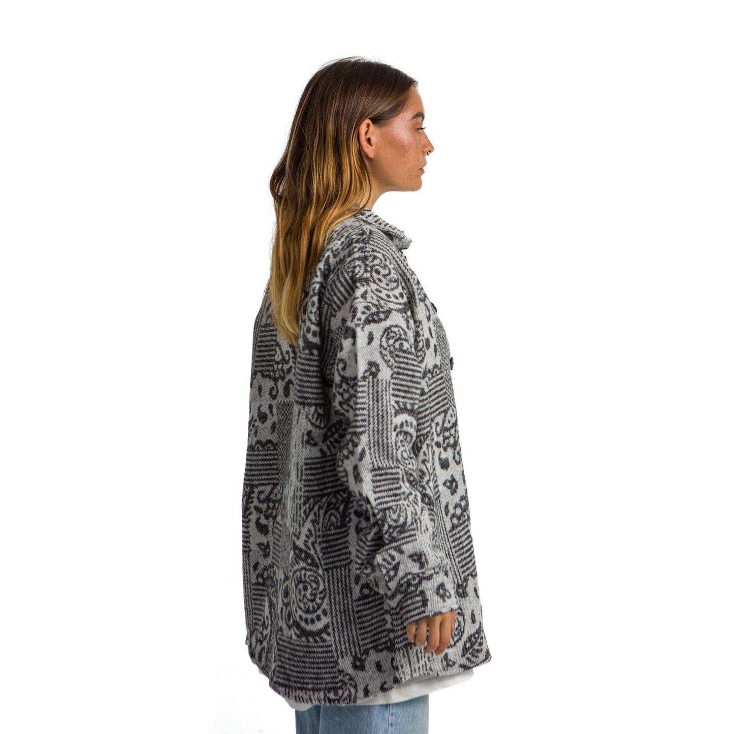 Women’s heavy Long-sleeve shirt Oversized Grey Various designs