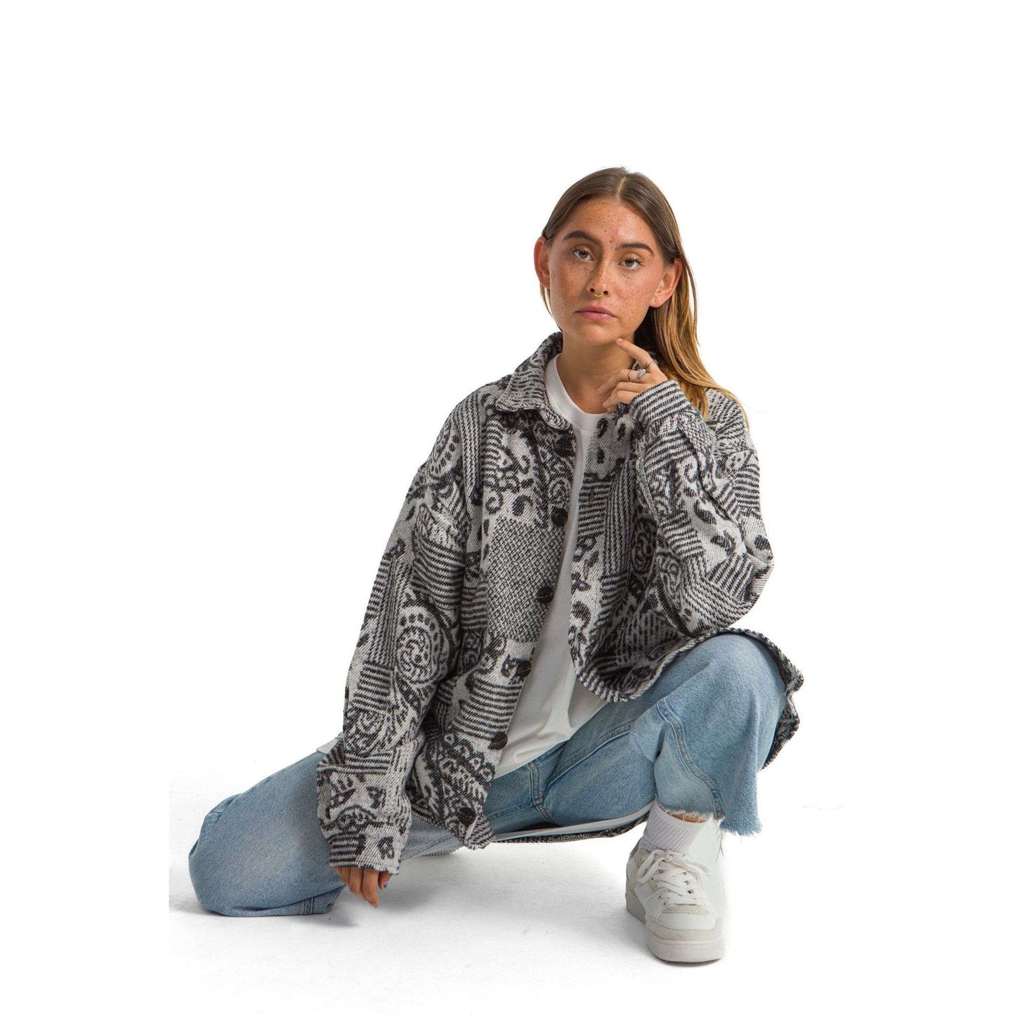 Women’s heavy Long-sleeve shirt Oversized Grey Various designs