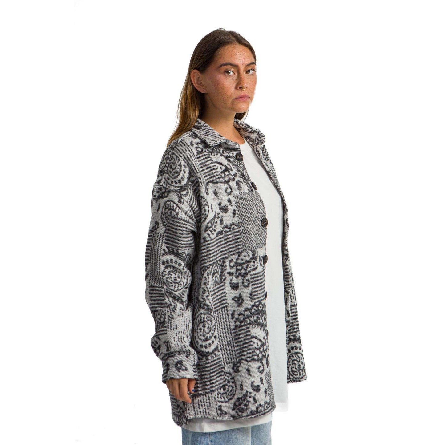 Women’s heavy Long-sleeve shirt Oversized Grey Various designs