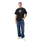 Dark blue cut jean