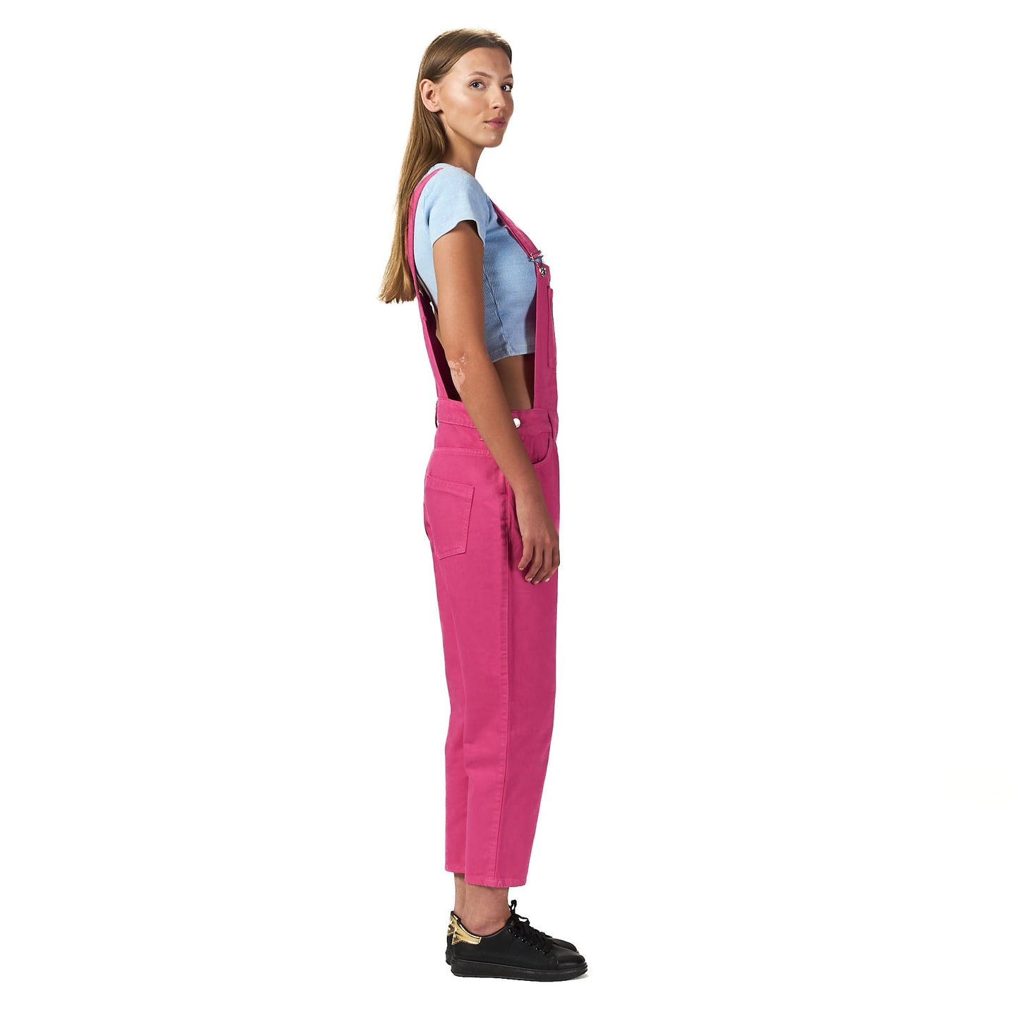 Pink dungaree dress