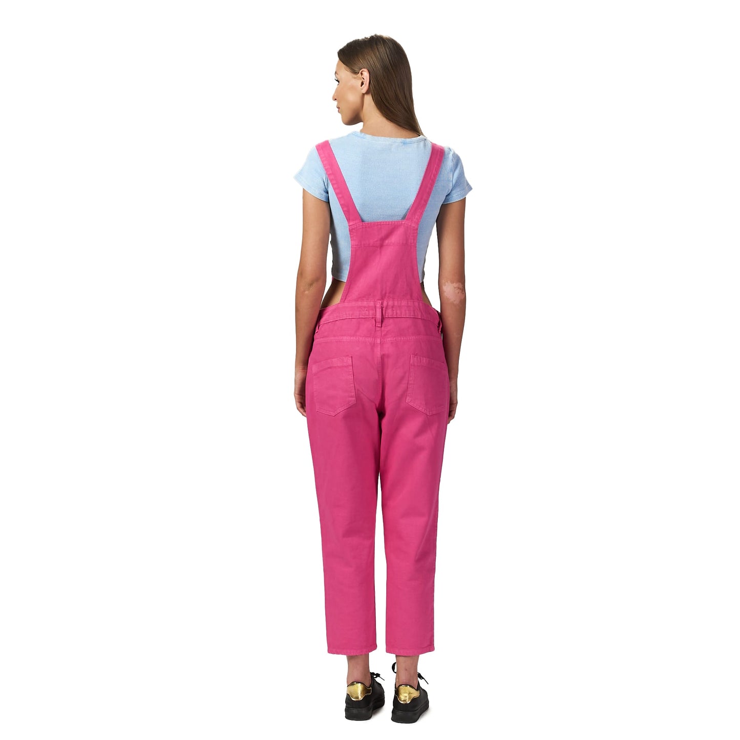 Pink dungaree dress