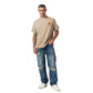 Light blue cut jean
