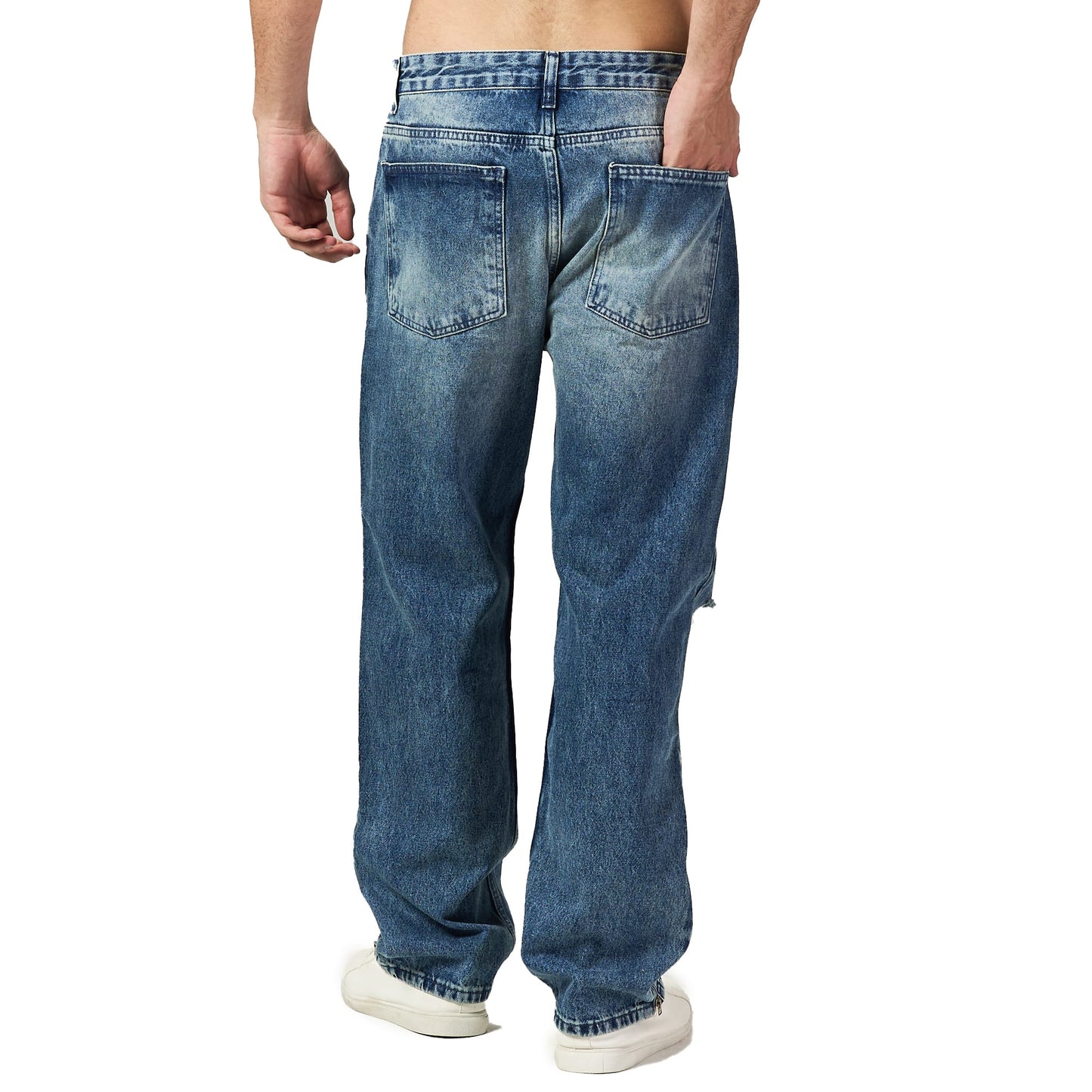 Light blue cut jean
