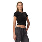 Washed black ribbed short Sleeveless basic body