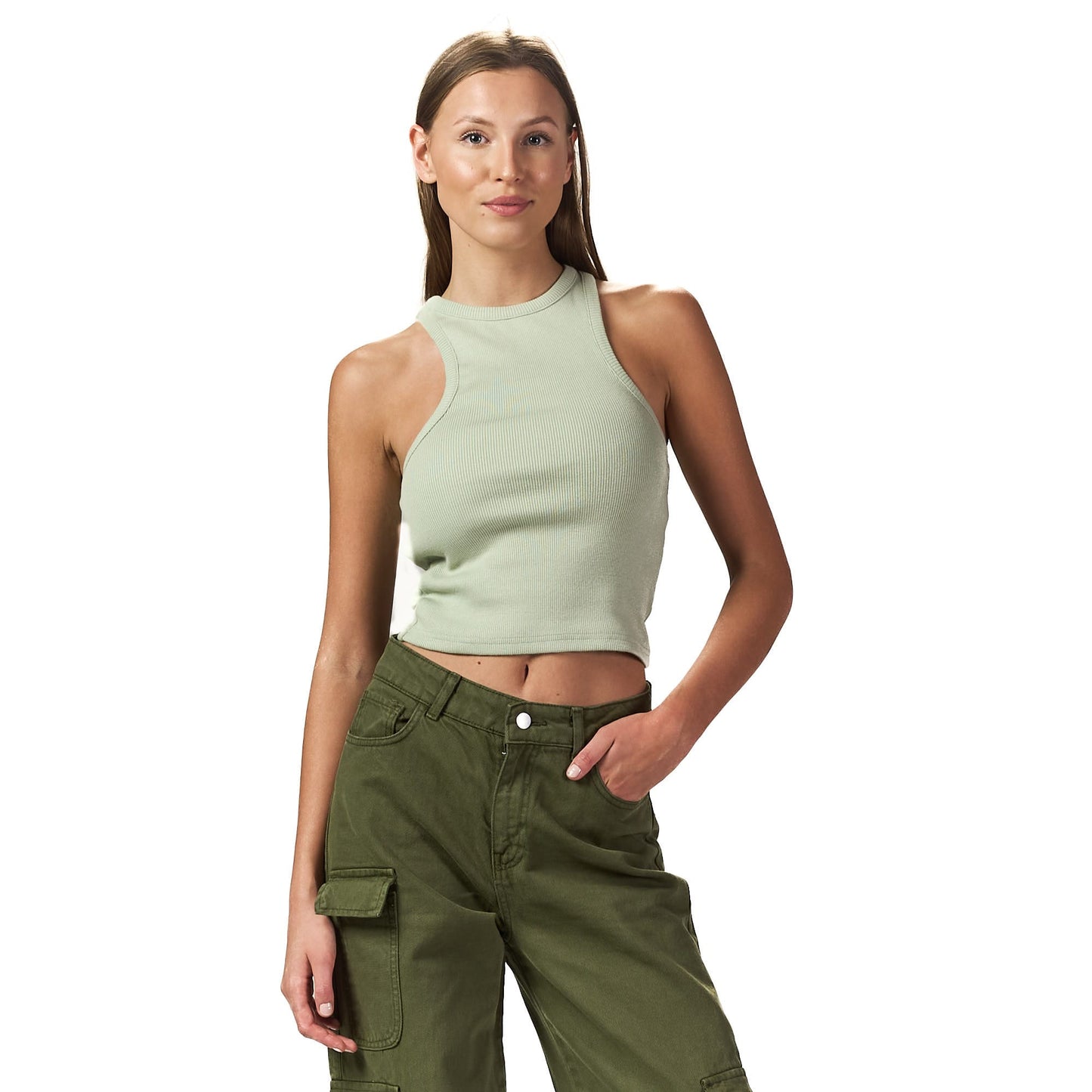 Mint green sleeveless X body