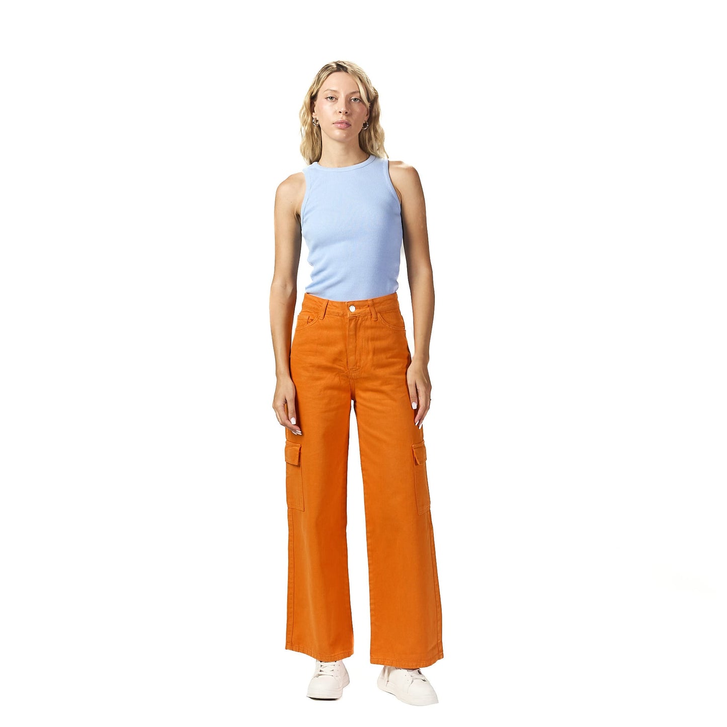 Orange Baggy Cargo Pant