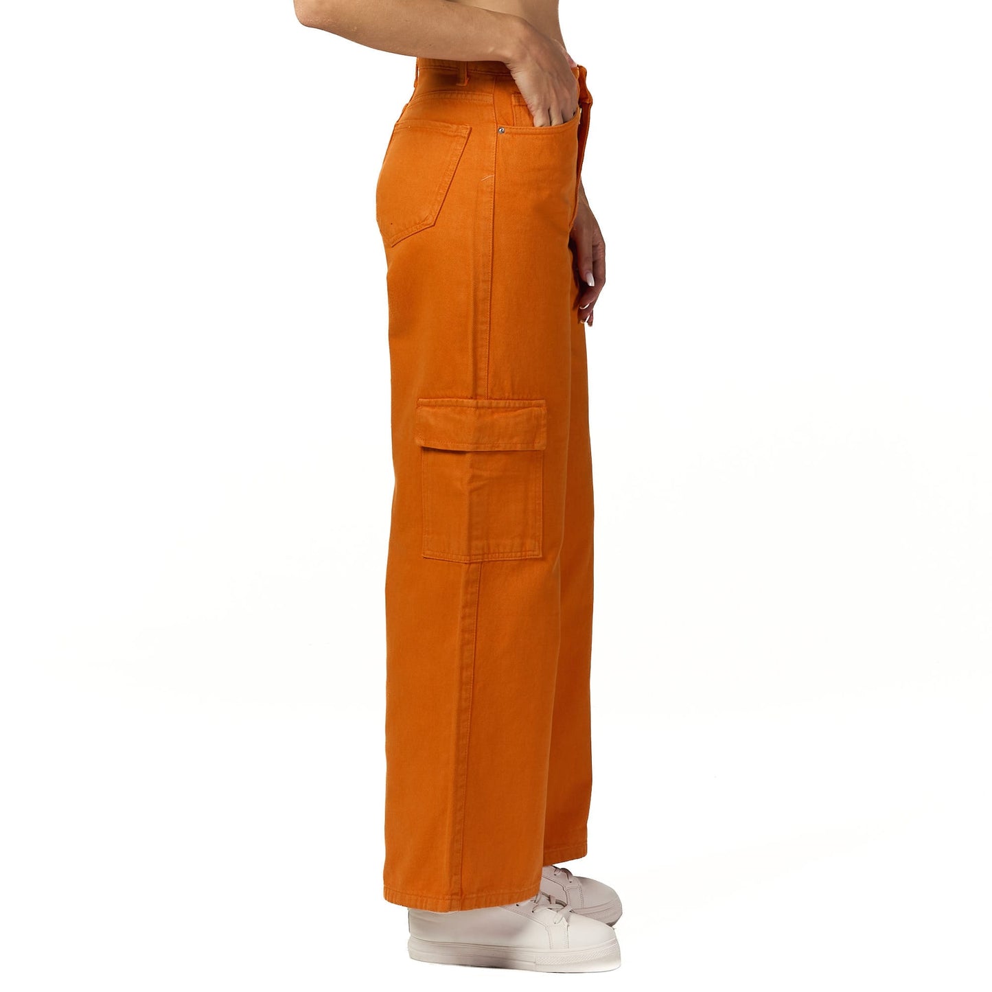 Orange Baggy Cargo Pant
