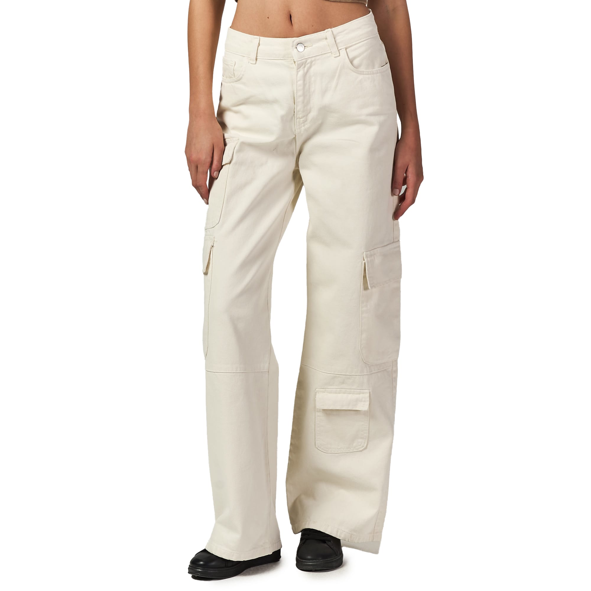 White Baggy Cargo Pants