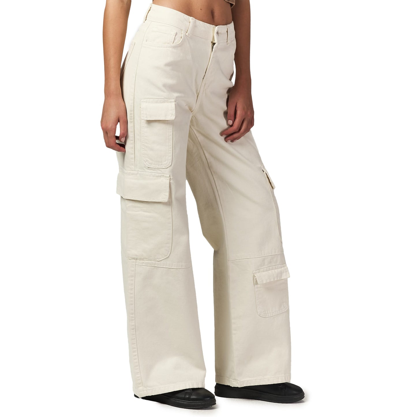 White Baggy Cargo Pants