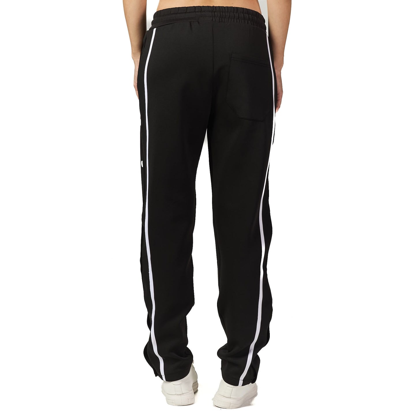 Woman Black side striped sweat pant