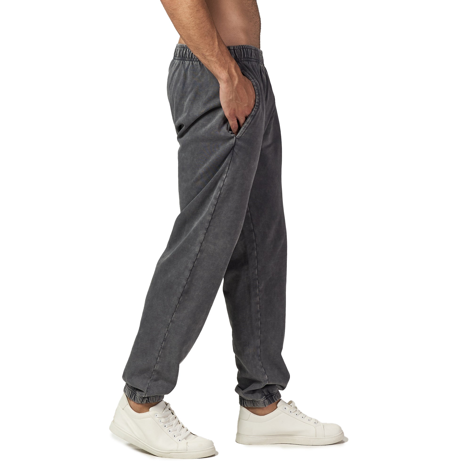 Washed grey plain sweatpant