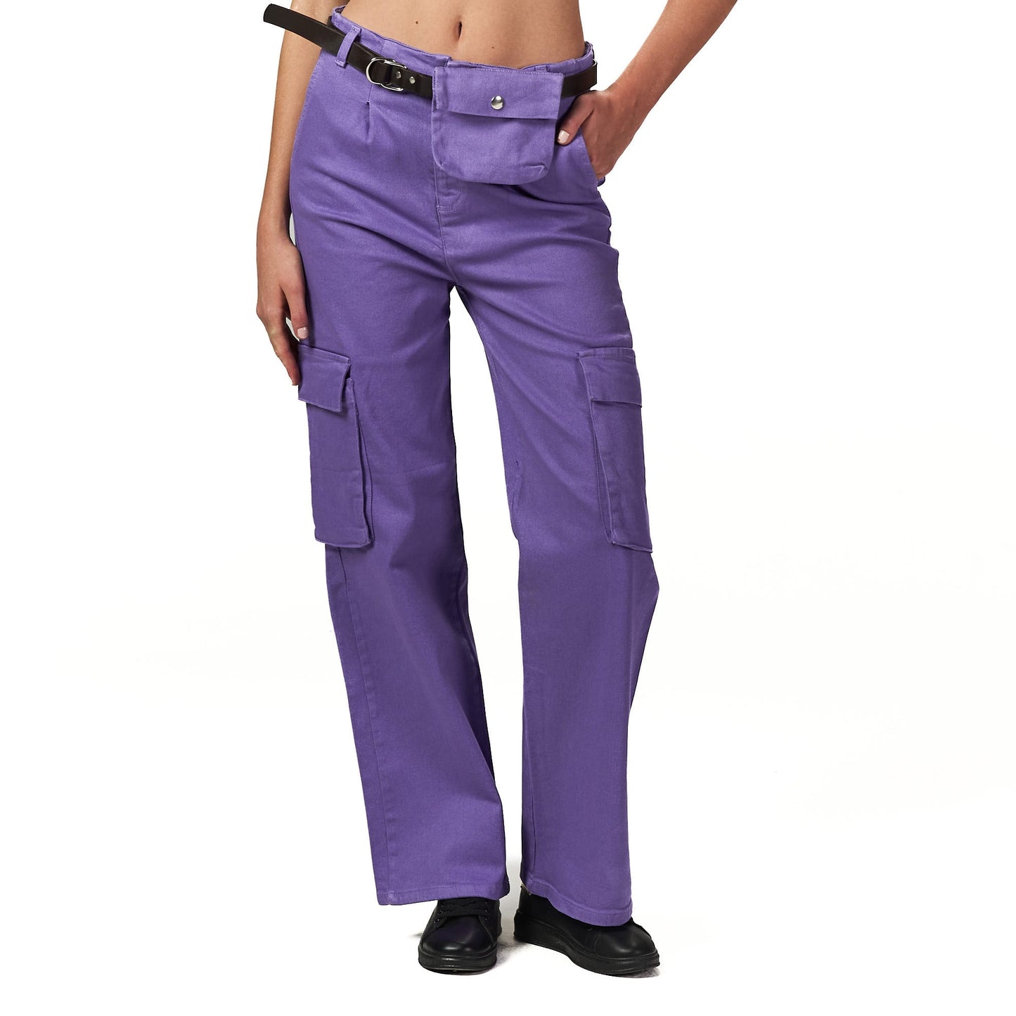Purple cargo baggy pant