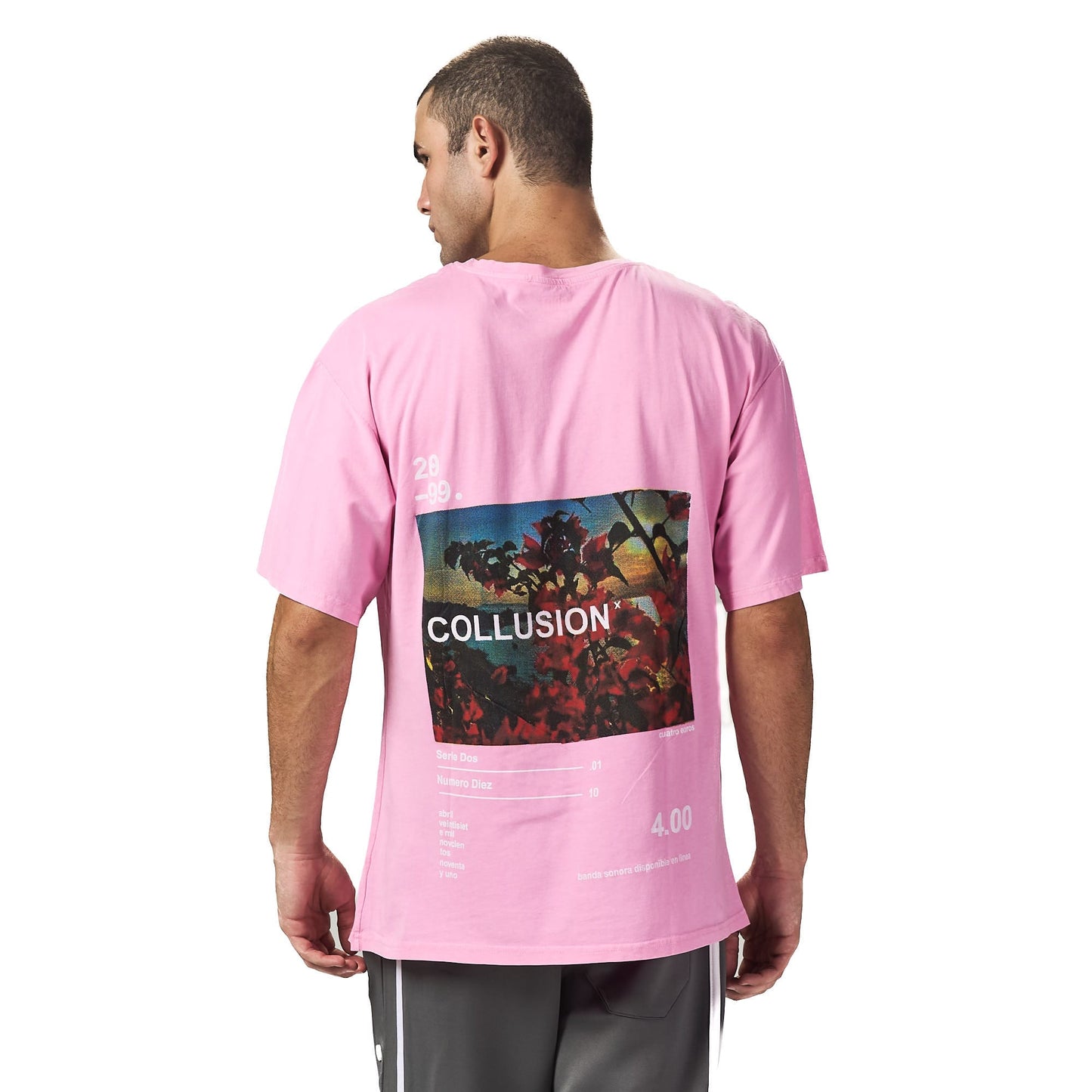 Collusion rose oversized printed t shirt