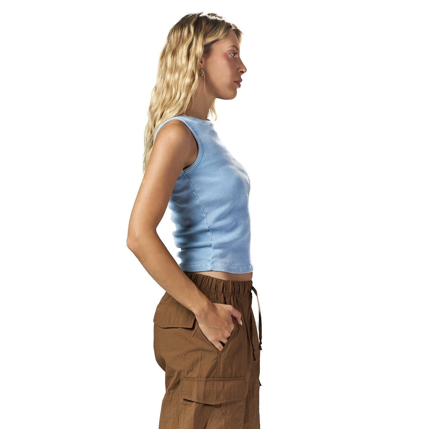 Light blue sleevless body