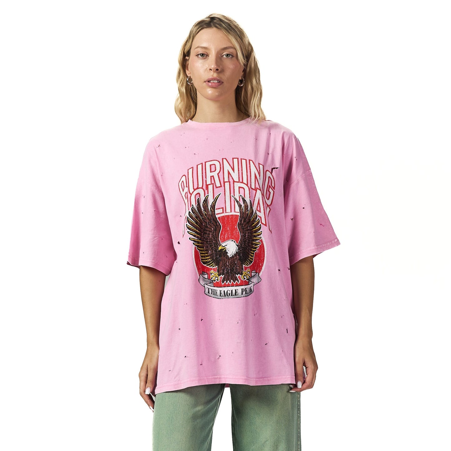 Burning Holliday Rose Oversized T shirt