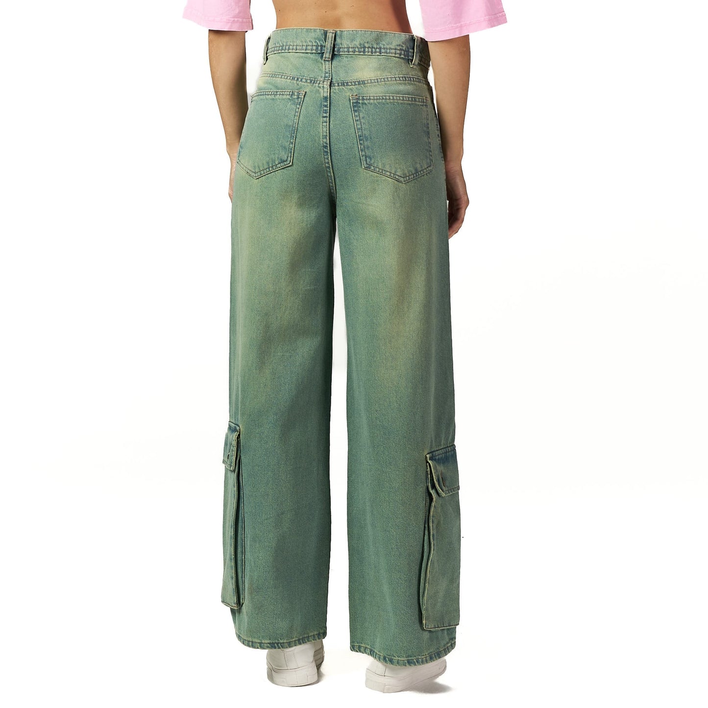 Light green front pocket jeans