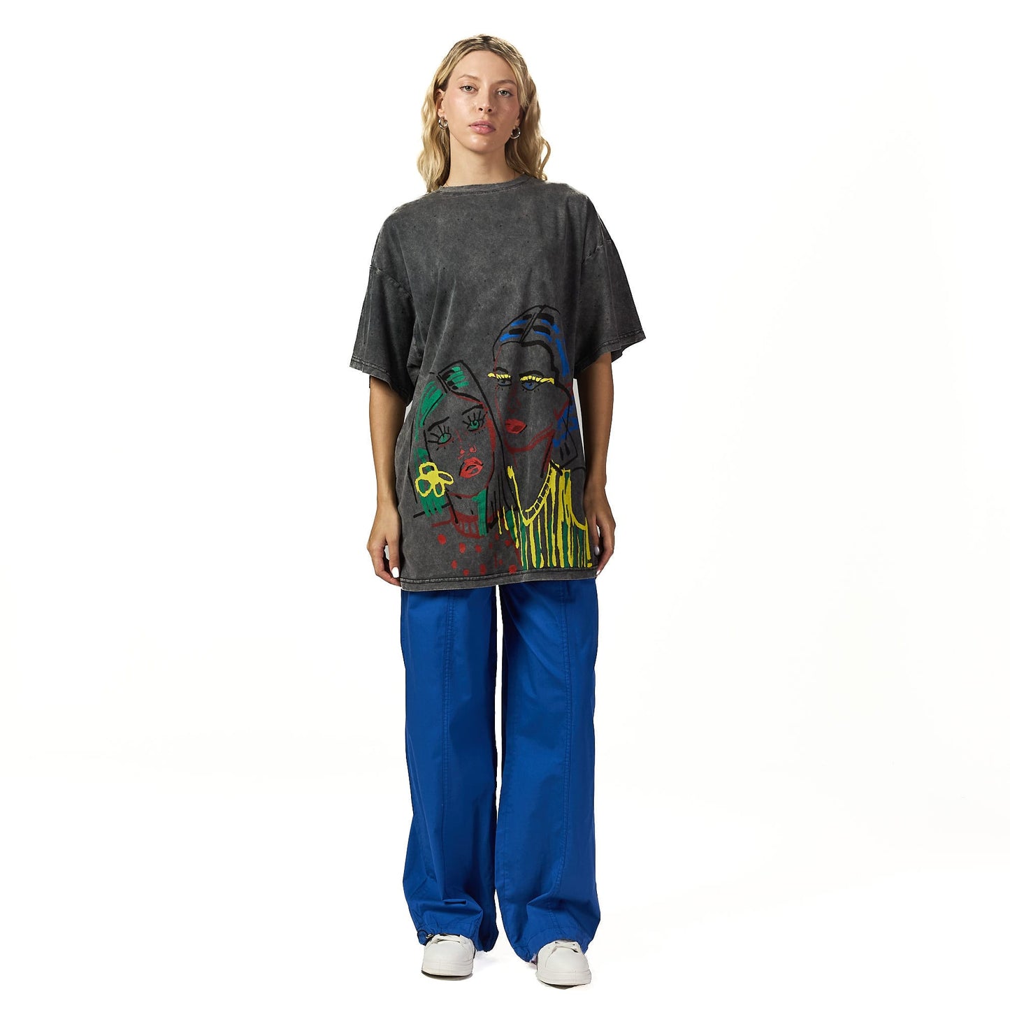 Blue parachute pant