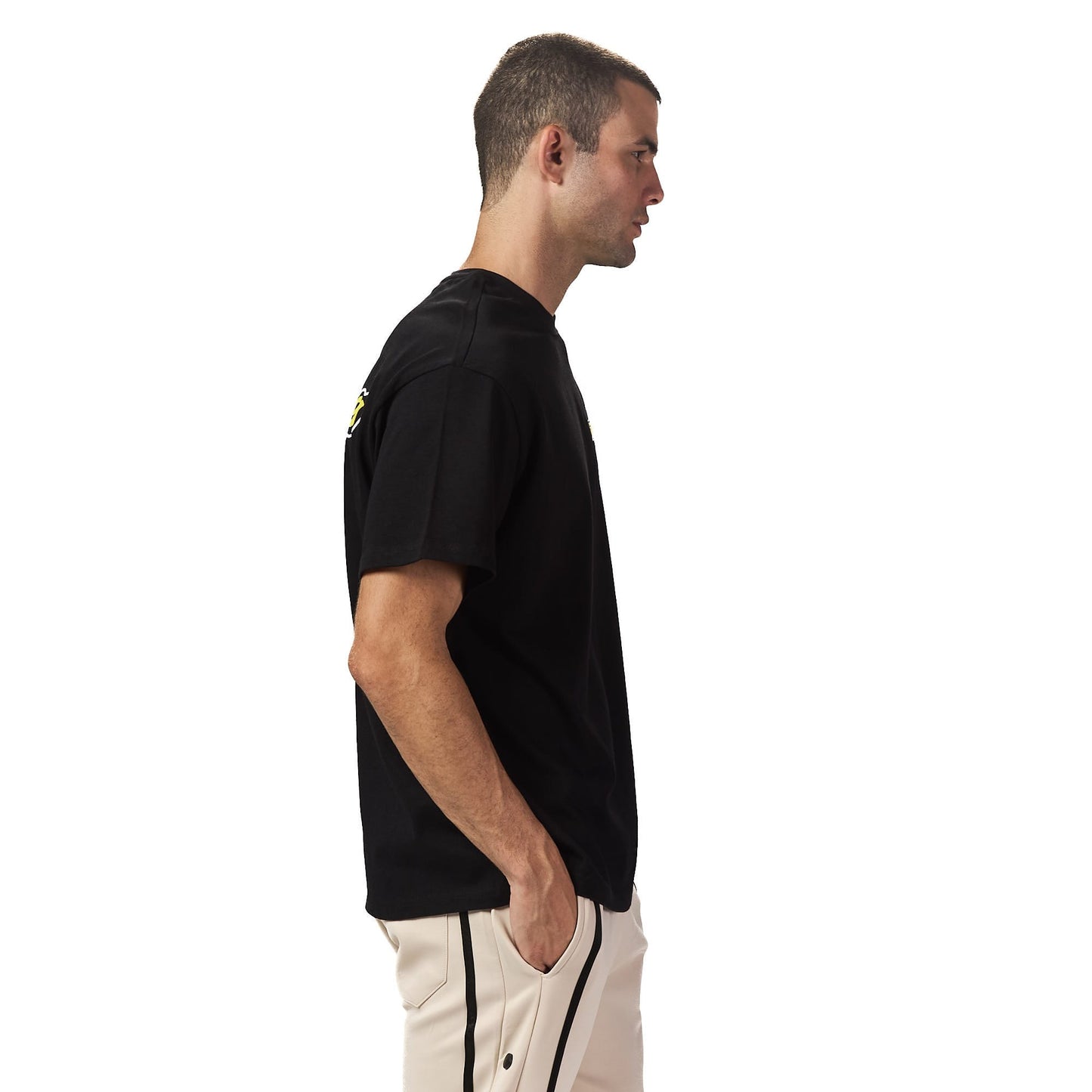 Racing Black Oversized Printed T-shirt