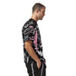 Leave me alone black oversized printed t shirt