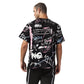 Leave me alone black oversized printed t shirt