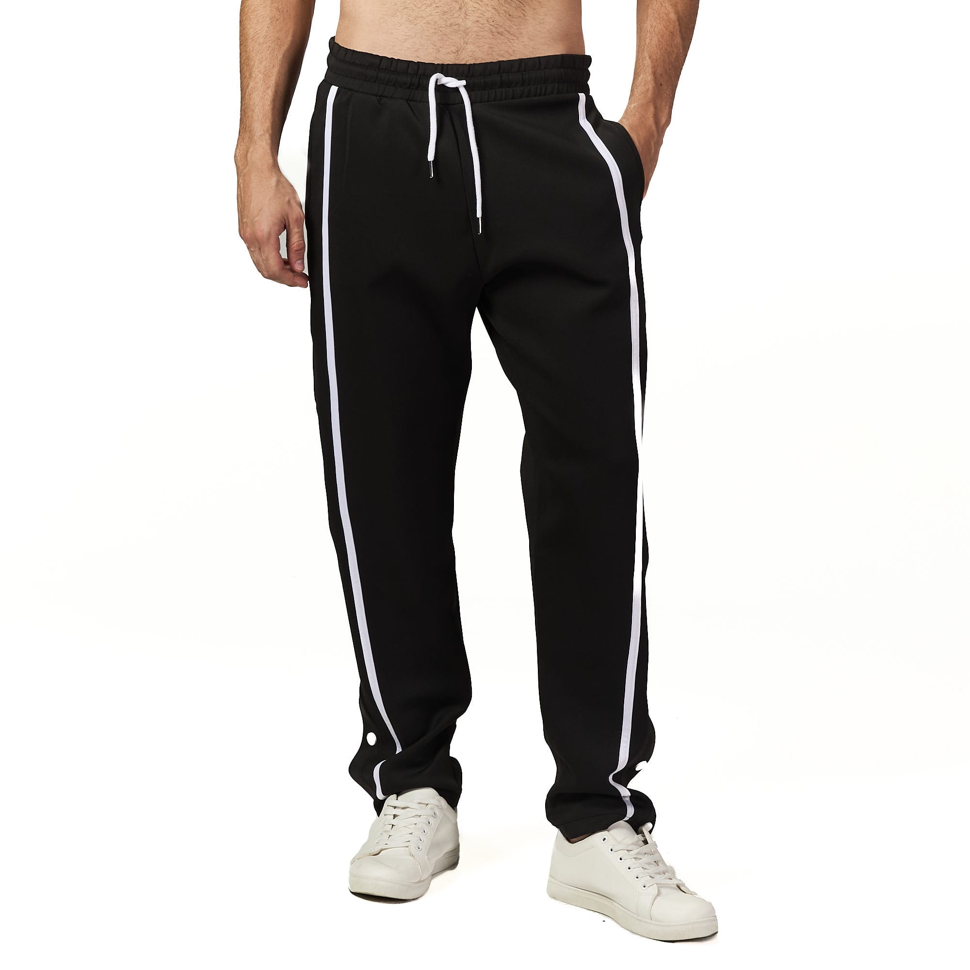 Black Side Striped Sweatpants