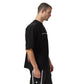 Live for yourself black oversized printed t shirt