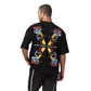 Live for yourself black oversized printed t shirt