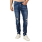 Designed dark blue jean