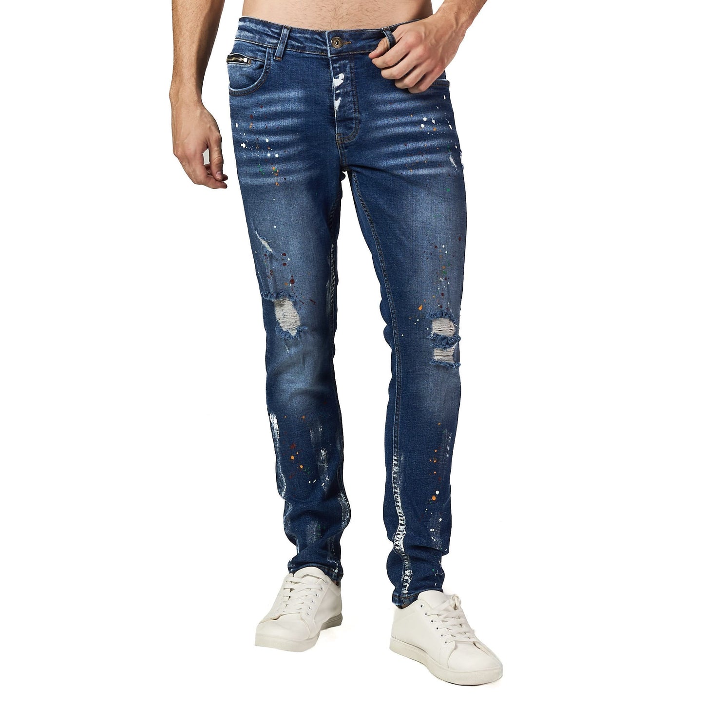 Designed dark blue jean