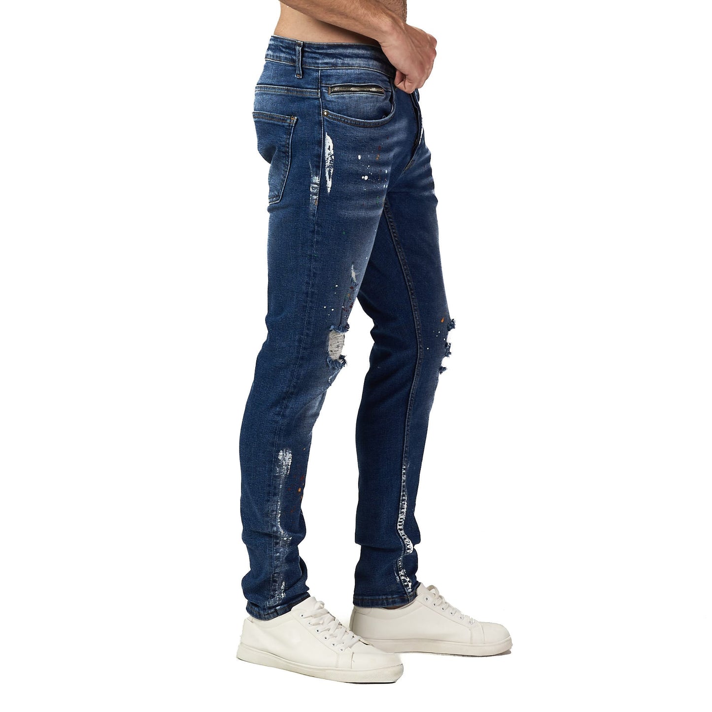 Designed dark blue jean