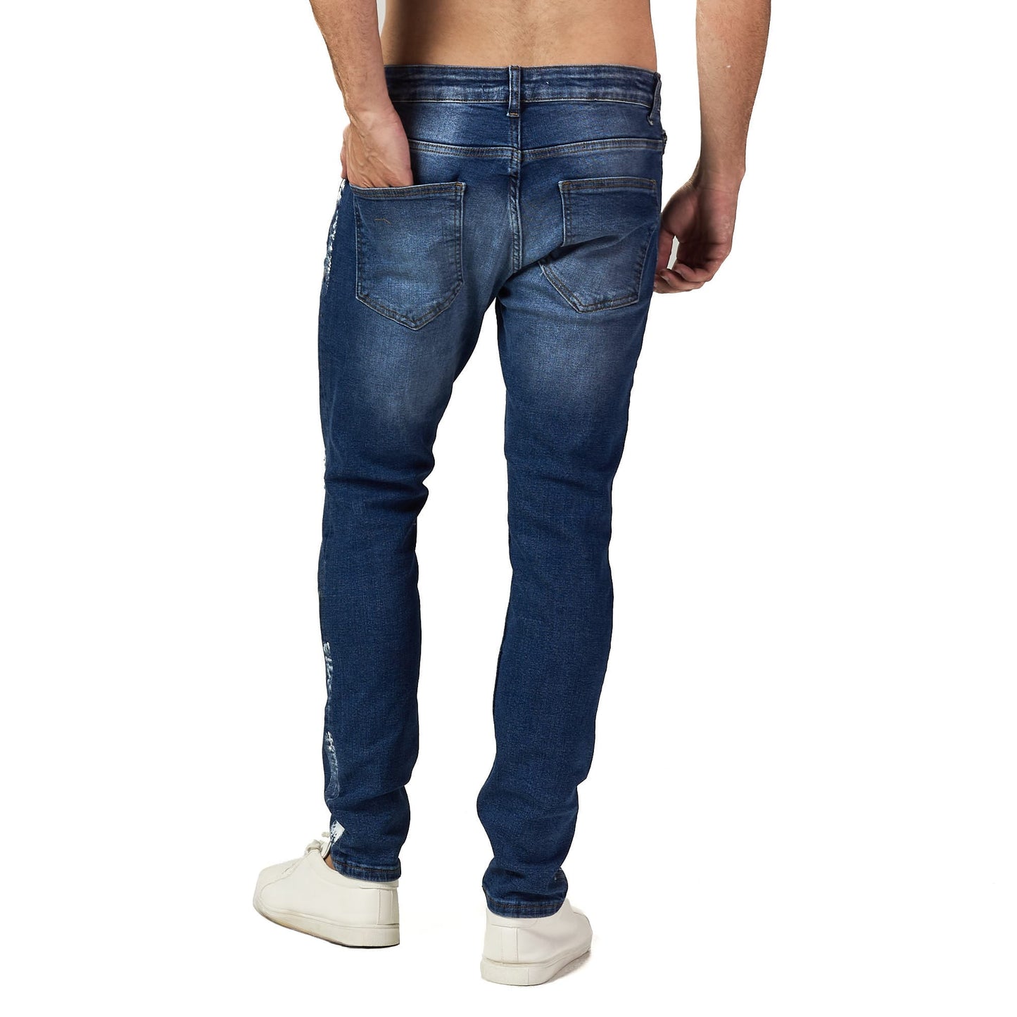 Designed dark blue jean