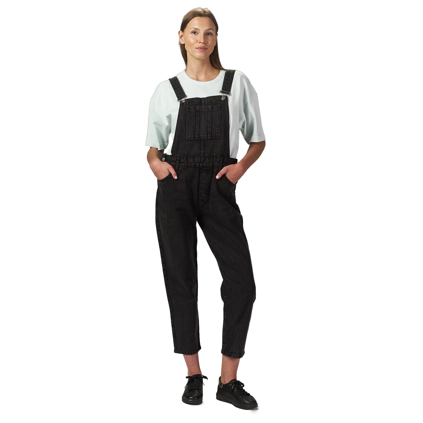 Black dungaree dress